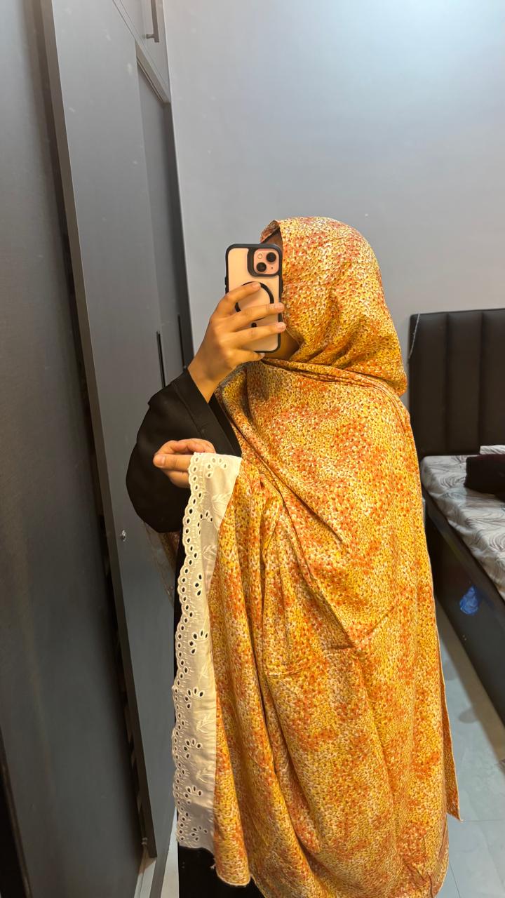 Rayon Printed Lace Dupatta