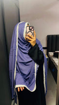 Purple Printed Lace Dupatta
