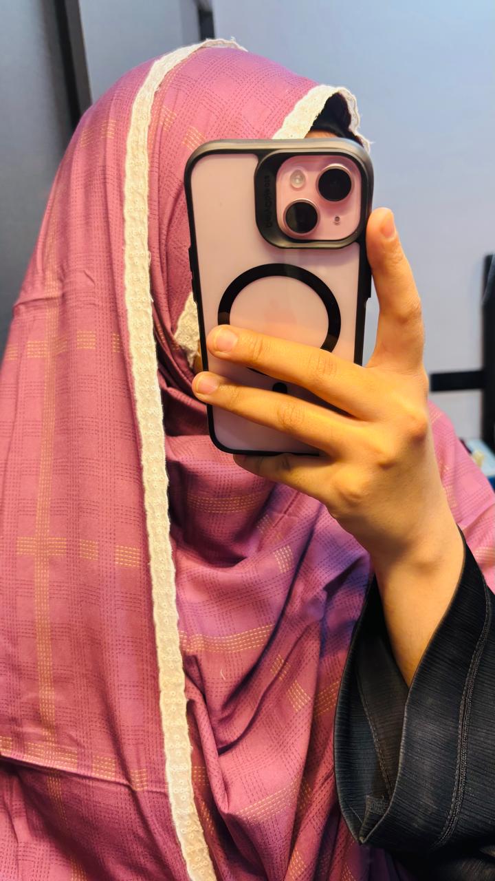 Purple Printed Lace Dupatta