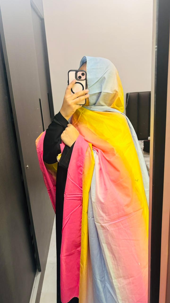 Multicoloured Printed Lace Dupatta