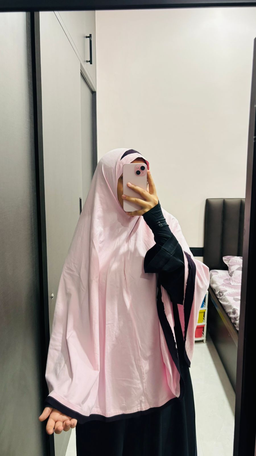 Cotton Khimar light Pink
