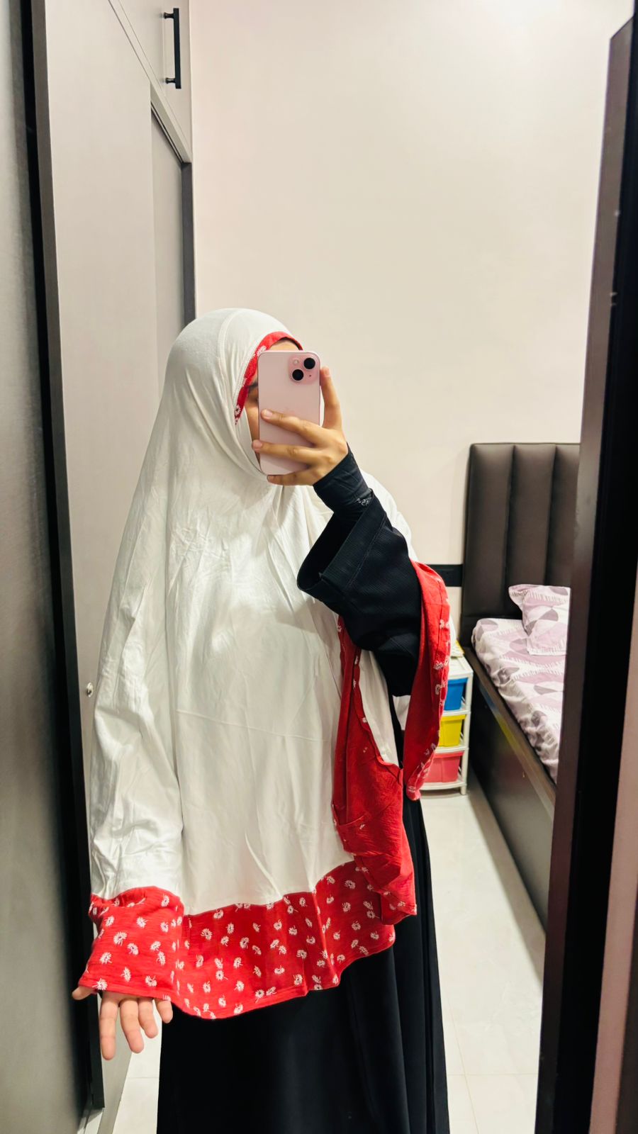Cotton white designer Khimar