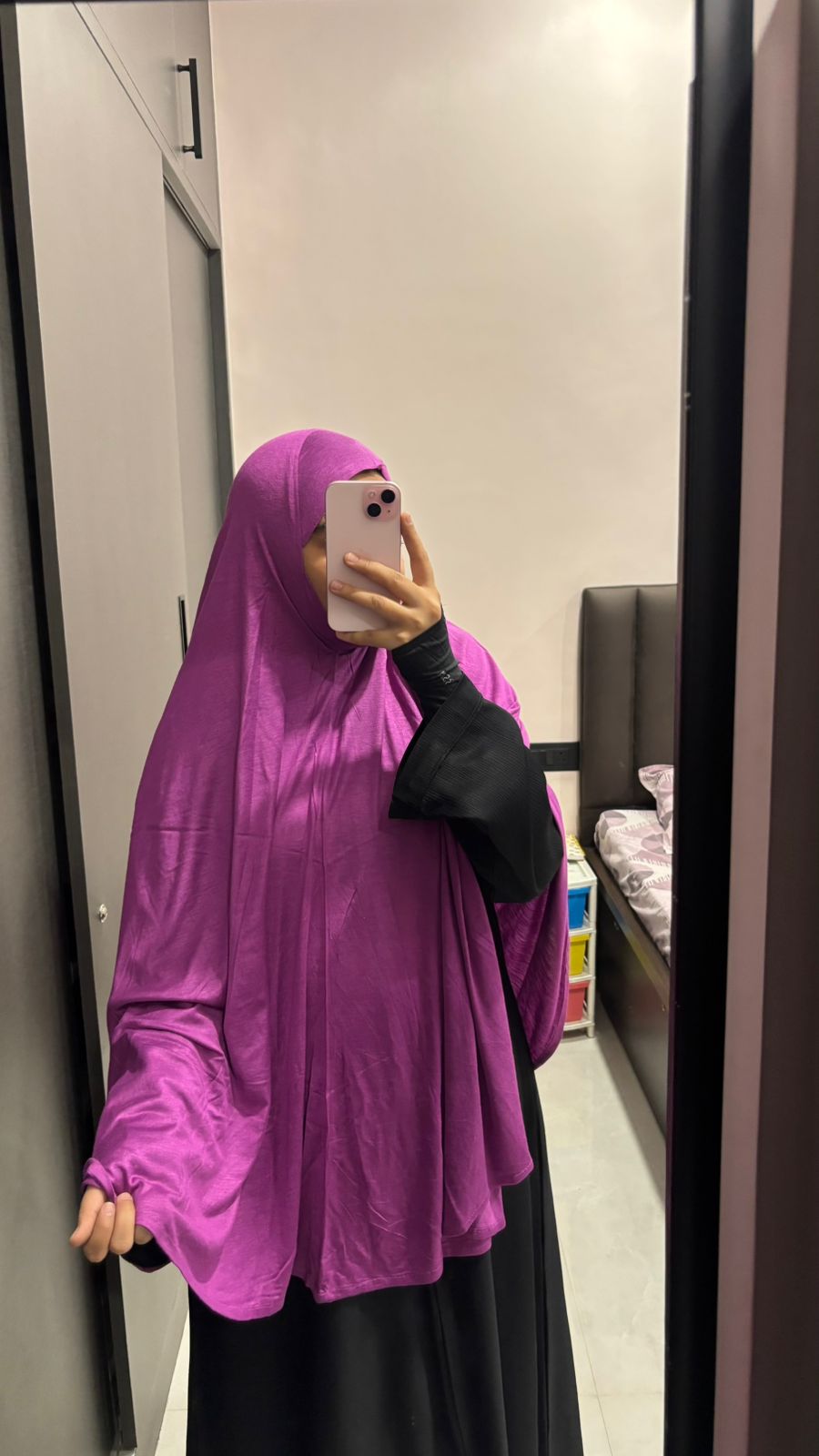 Cotton Hosiery Purple Khimar