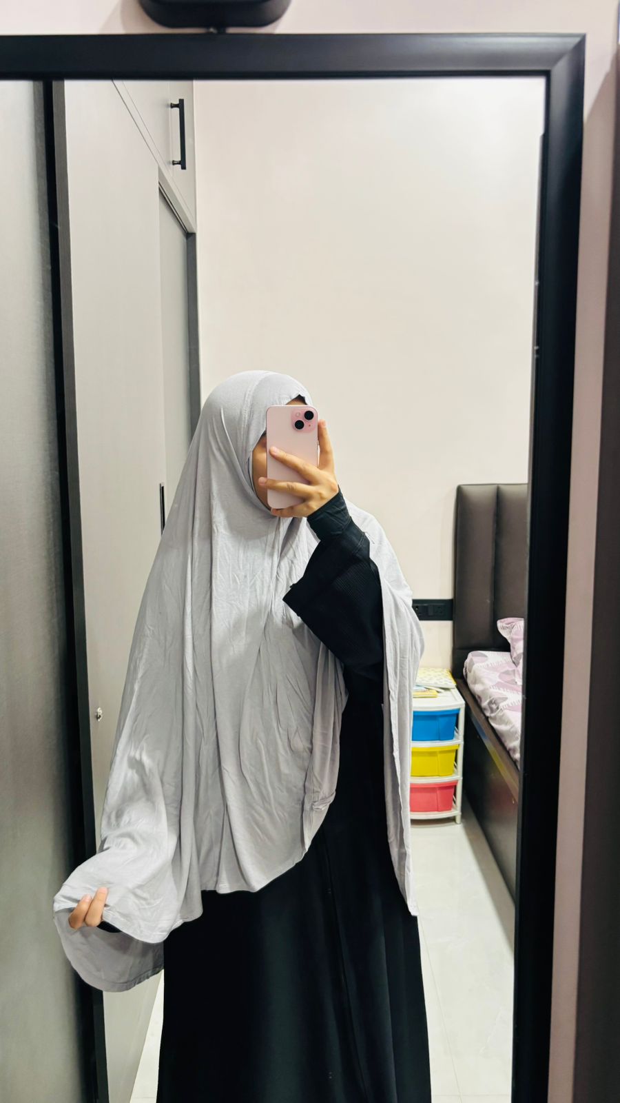 Cotton Hosiery Light Grey Khimar