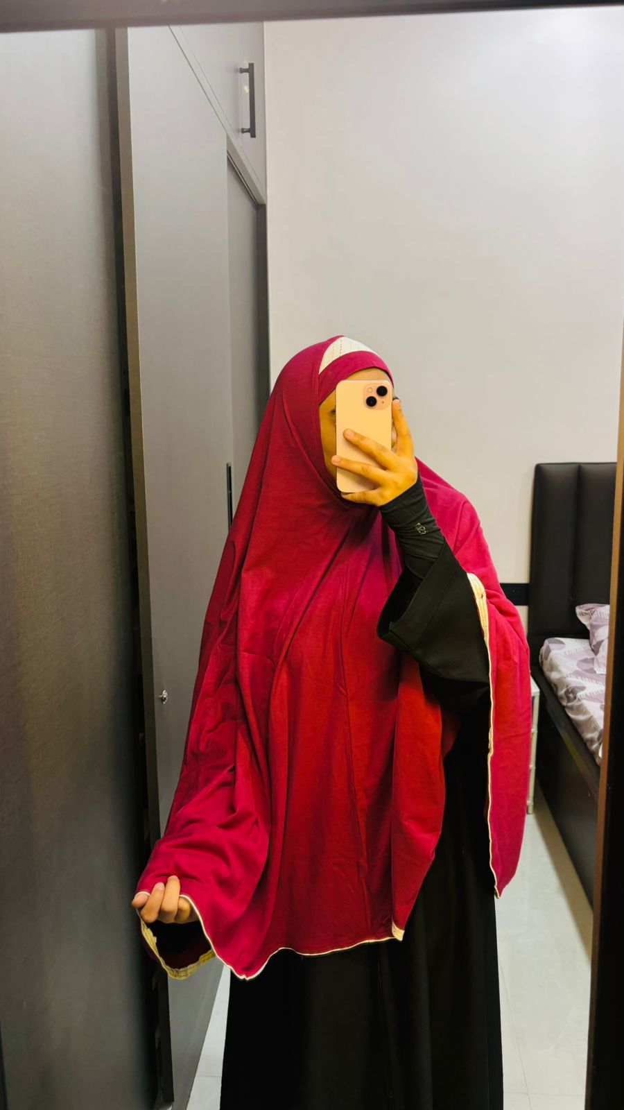Cotton Hosiery Light Maroon Khimar