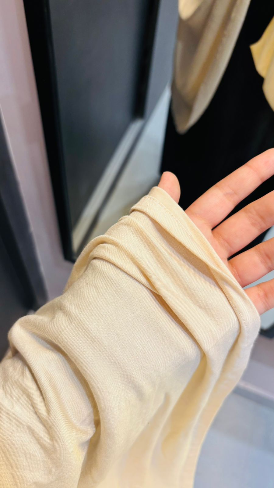 Light Beige Cotton Hosiery Khimar