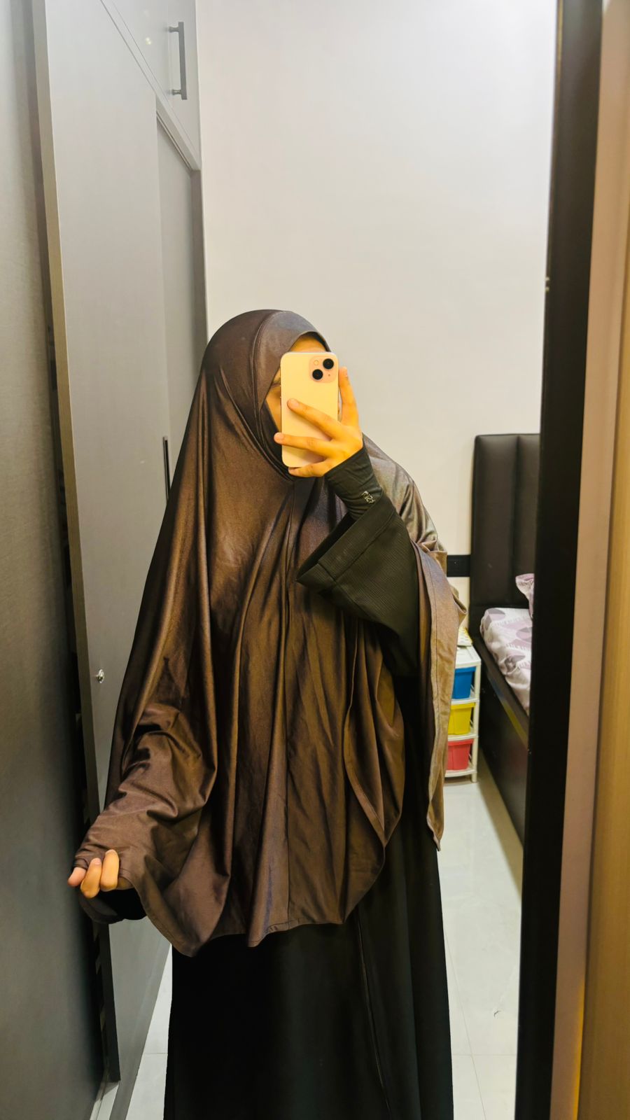 Lycra Dusty Grey Khimar