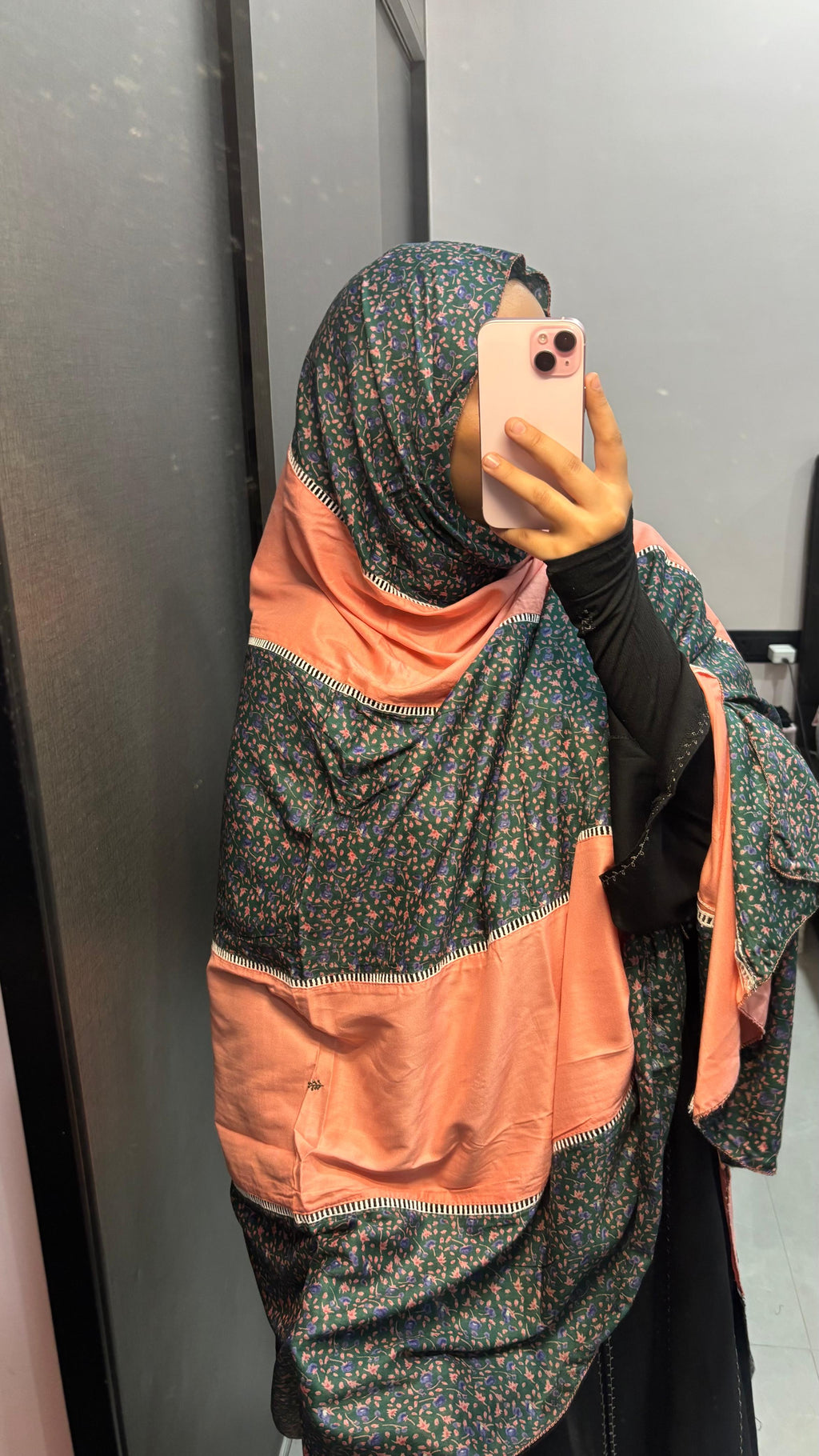 Green & Peach Beautiful Designer Embroidered Soft Rayon Dupatta