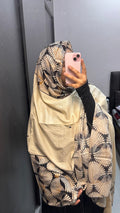 Off White & Black Designer Embroidered Soft Rayon Dupatta