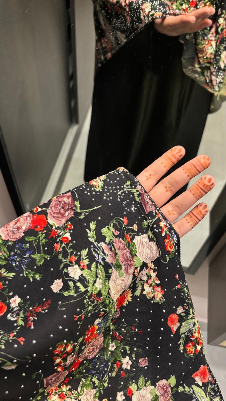 Printed Namaz Dupatta with stones