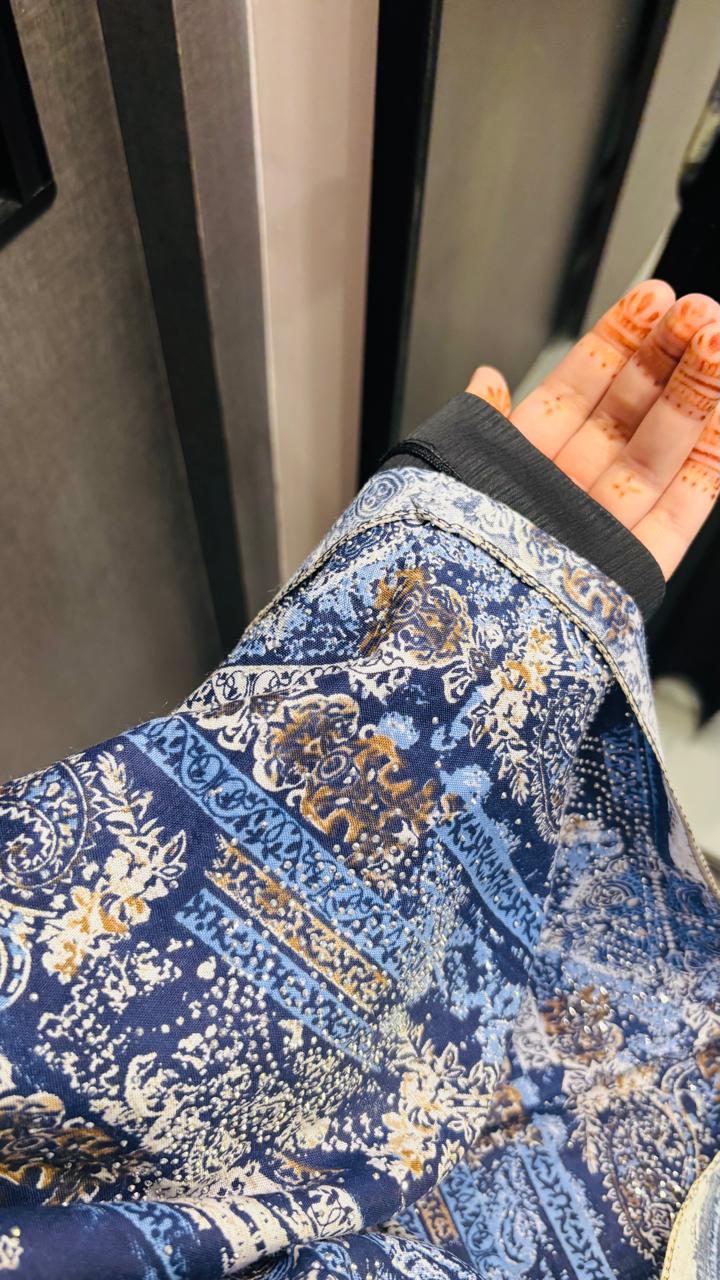 Printed Namaz Dupatta with stones