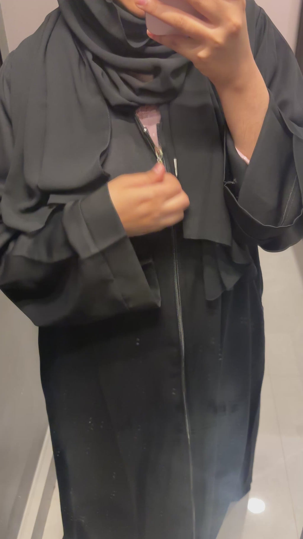 Imported Nida Basic Abaya - Front Open Full Zip