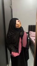 Black & Pink Soft Rayon Embroidered Dupatta