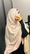 Basic Embroidered dupatta - Baby pink