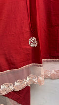 Maroon embroidered dupatta