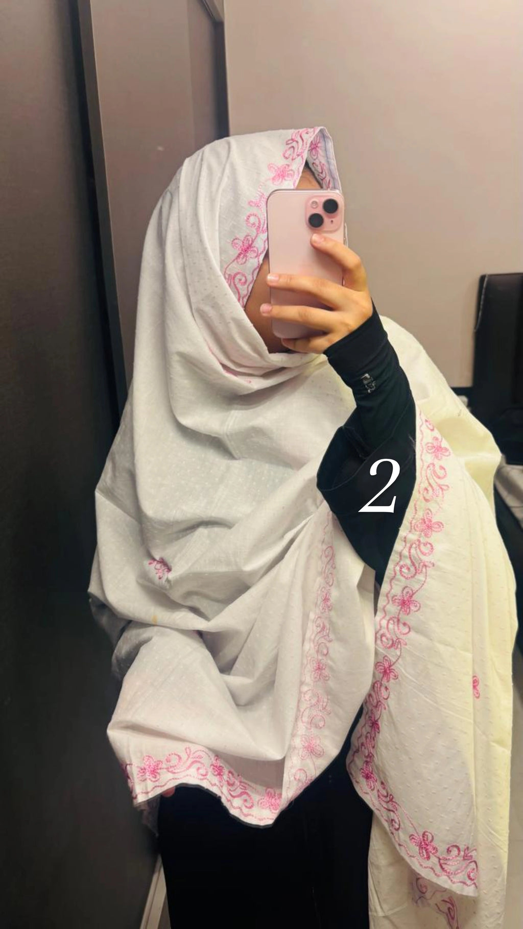 Embroidered cotton dupatta