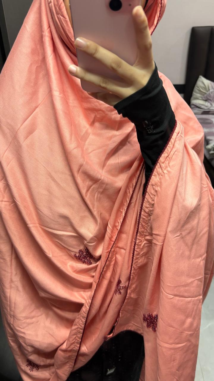 Peach & Maroon handwork big size chadar