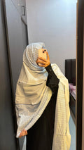 White & sky Blue cotton designer dupatta