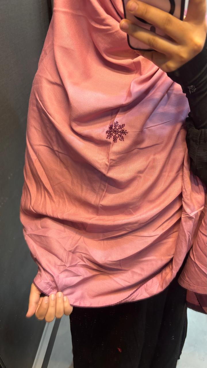 Mauve hand work Rayon dupatta