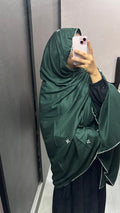 Dark Green & White handwork big size chadar