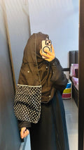 White &  Black cotton designer dupatta with handwork