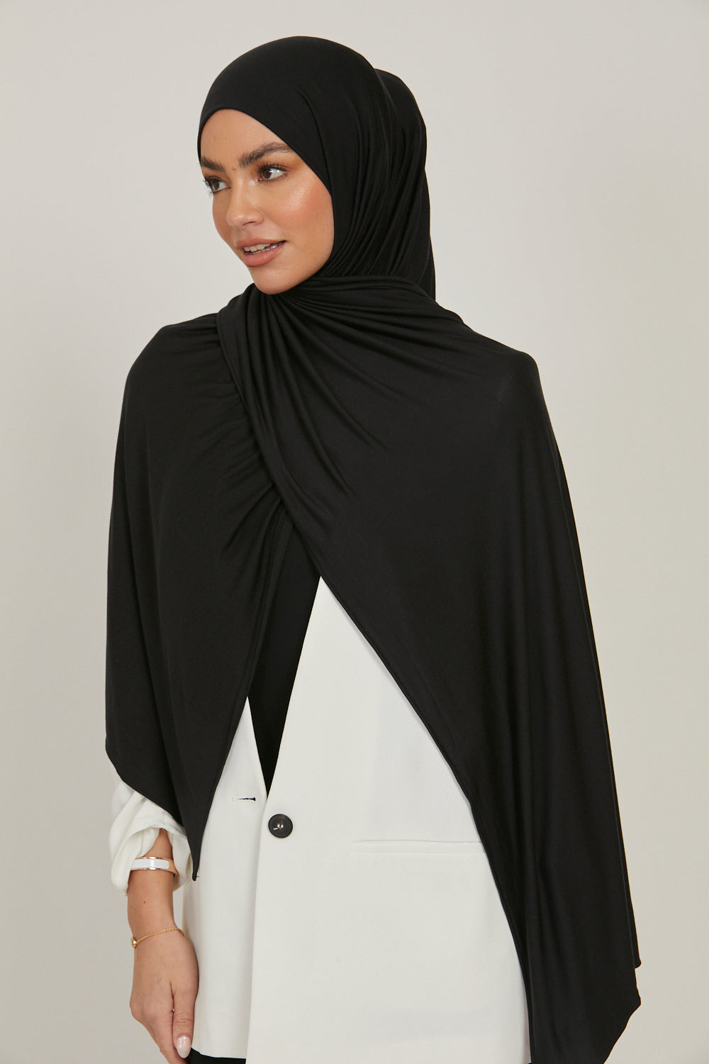Black Bamboo Jersey Hijab