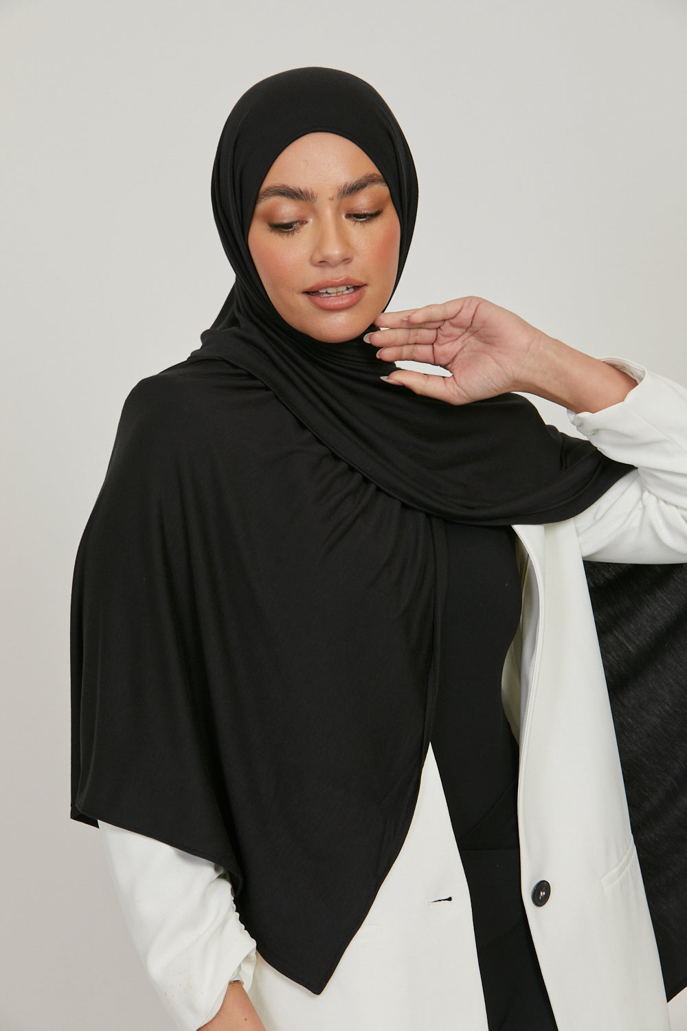 Black Bamboo Jersey Hijab