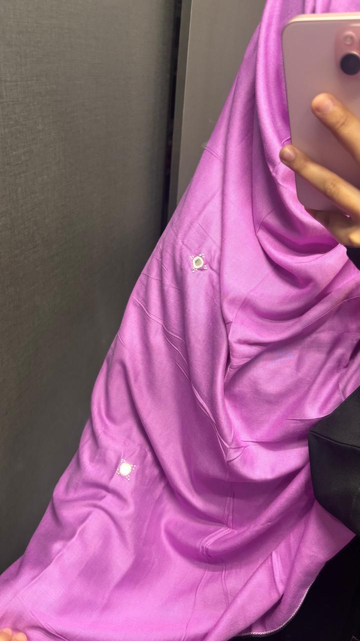Basic Embroidered Dupatta - lavender