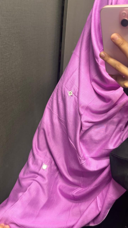 Basic Embroidered Dupatta - lavender