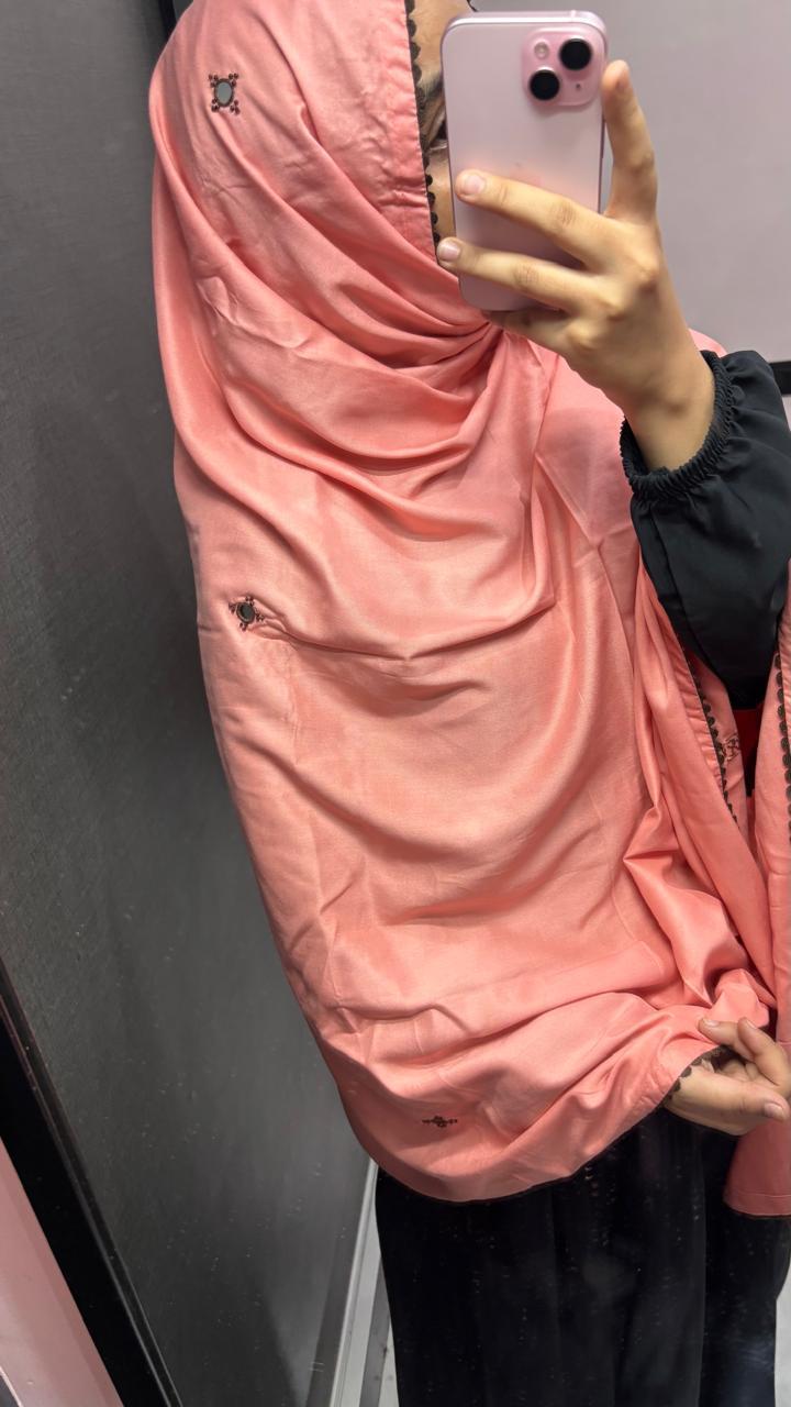 Peach & Brown handwork big size Chadar
