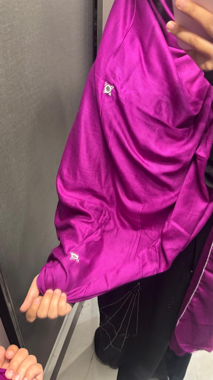 Basic Embroidered dupatta - violet