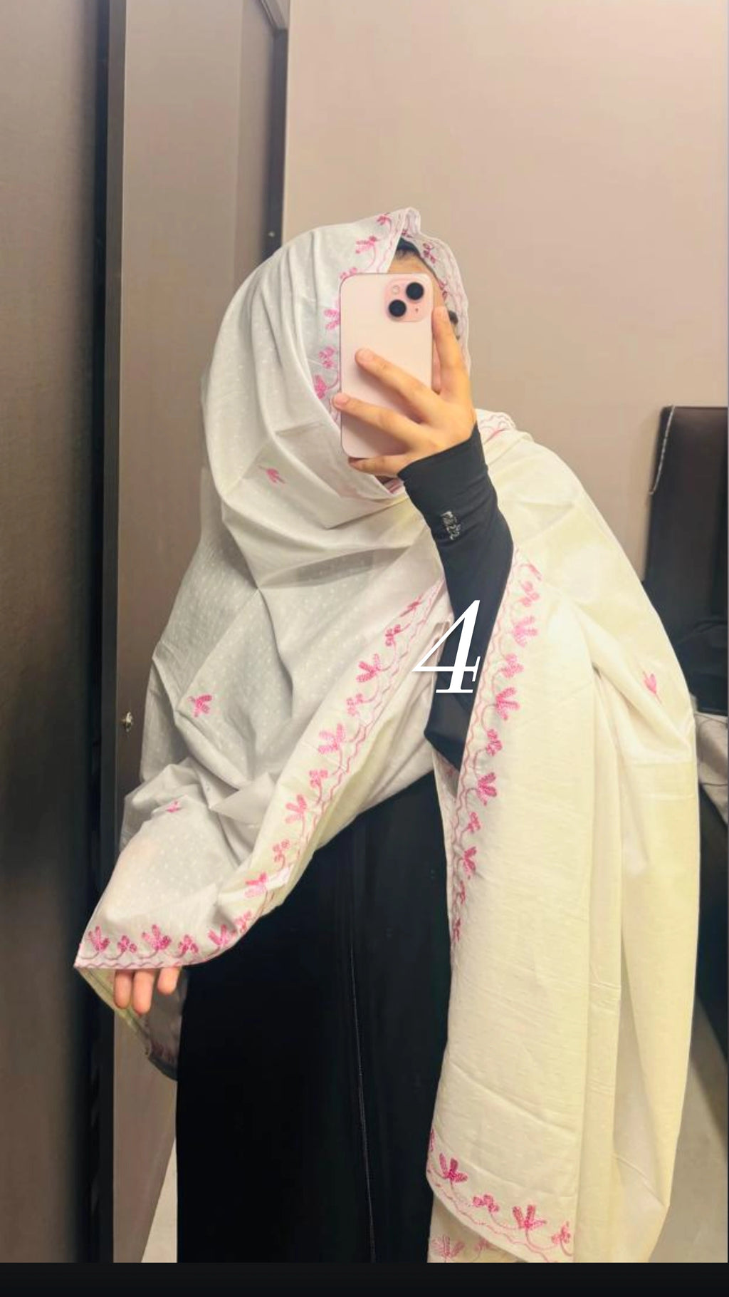 Embroidered cotton dupatta