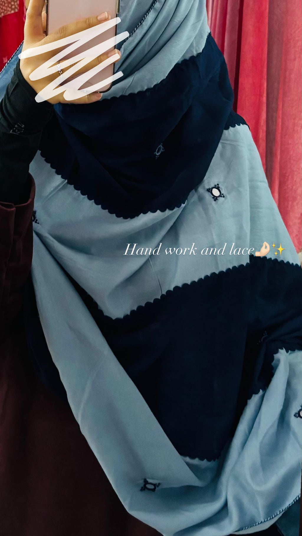 Blue solid colour designer dupatta