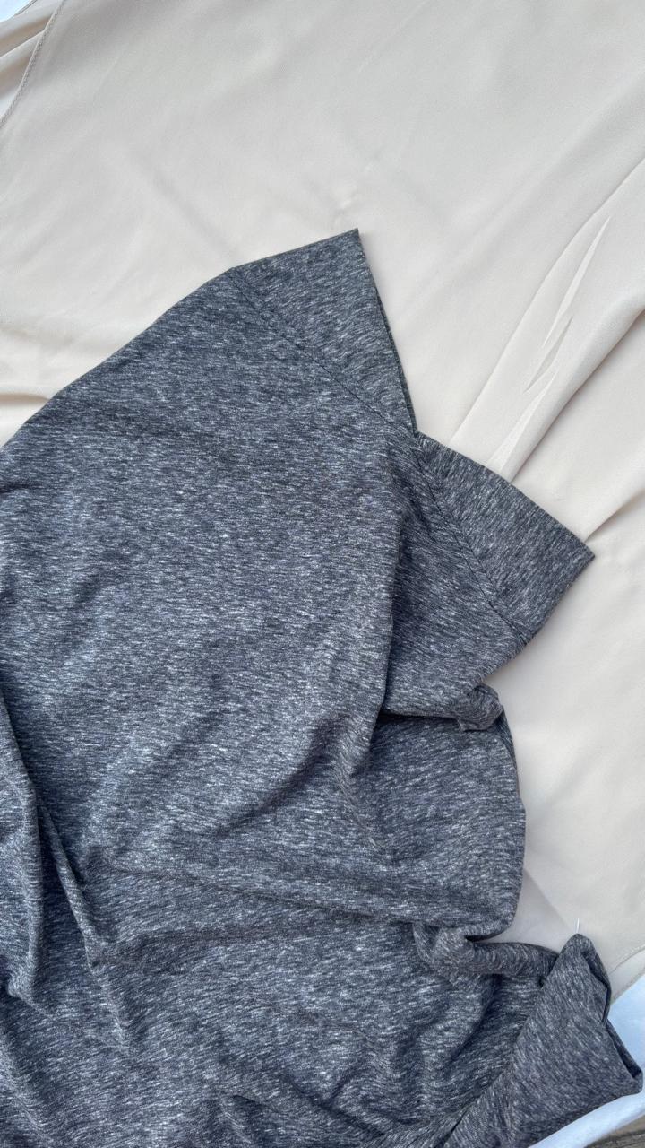 Kids Khimar - Textured Grey, Cotton Hosiery