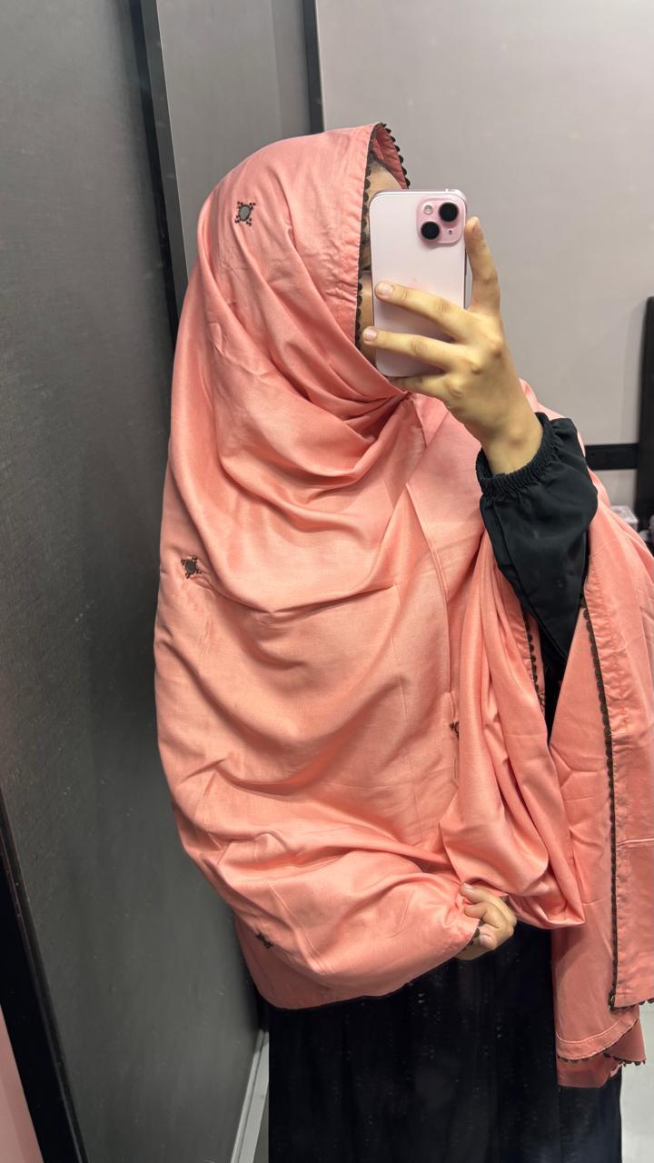 Peach & Brown handwork big size Chadar