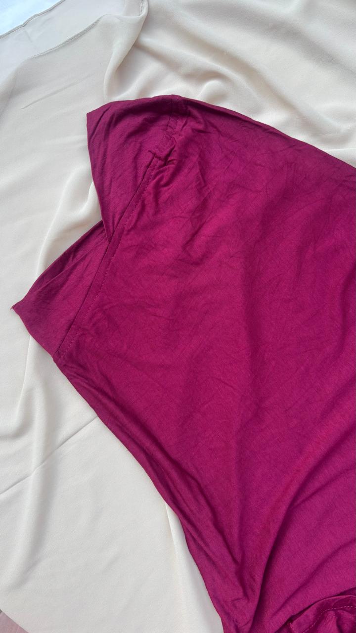 Kids Khimar - Maroon Cotton Hosiery