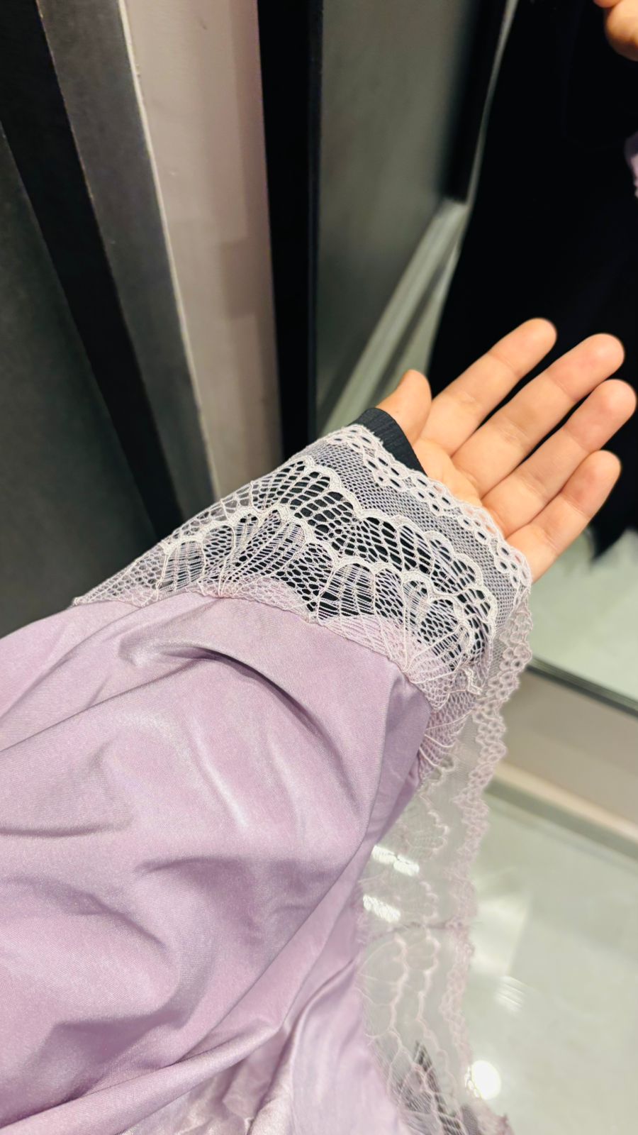 Lycra Lace Makhna - levender