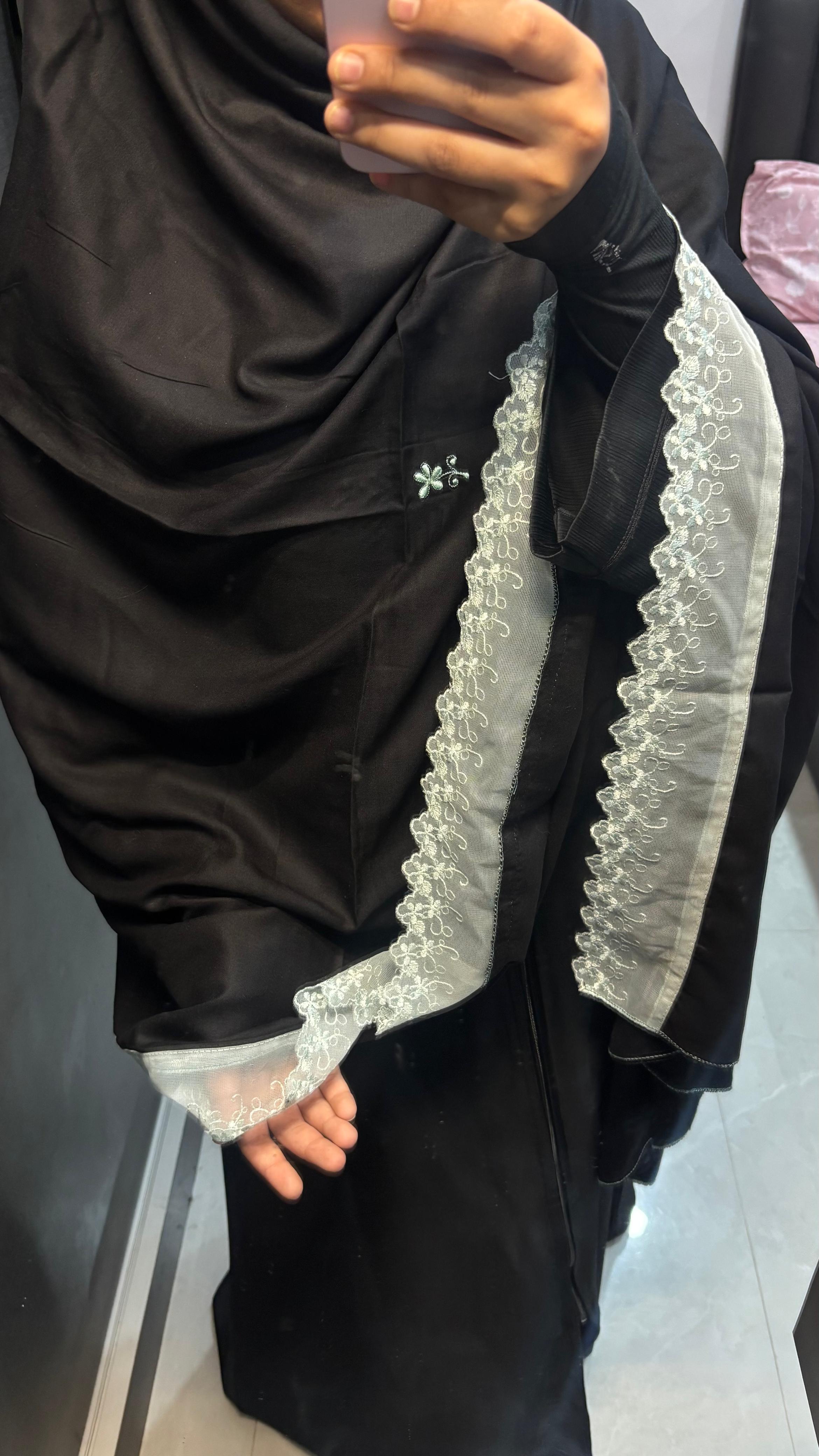 Black & Green Soft Rayon Embroidered Dupatta