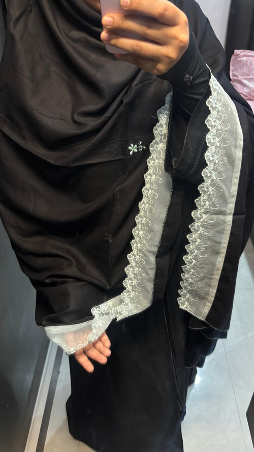 Black & Green Soft Rayon Embroidered Dupatta
