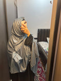 Basic Embroidered dupatta - Grey