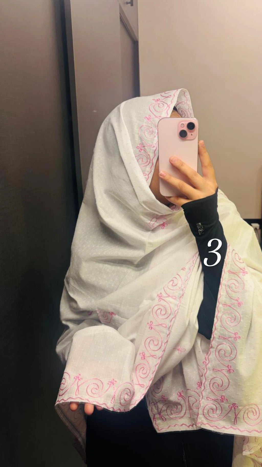 Embroidered cotton dupatta