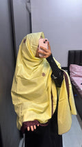 Yellow and wine Pure Cotton Embroidered Dupatta
