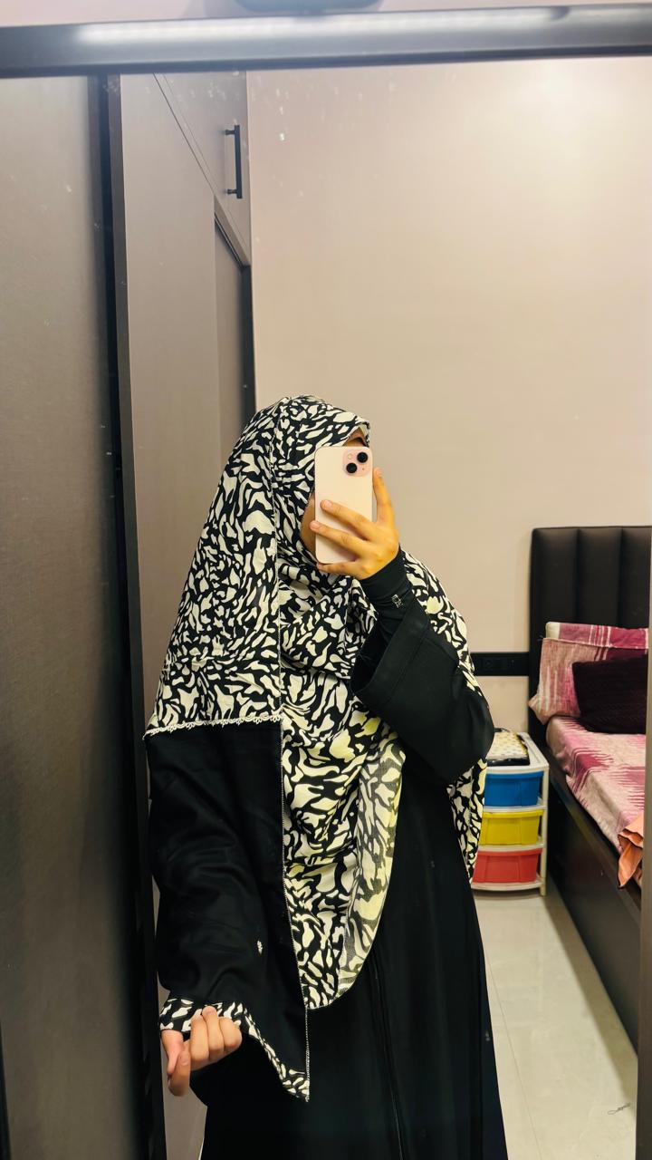 Black & White Rayon designer dupatta