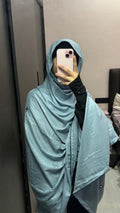 Baby blue & navy blue handwork big size Chadar