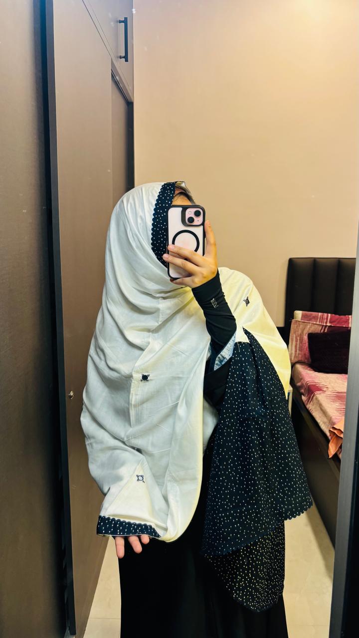 Rayon Designer white & Blue Dupatta