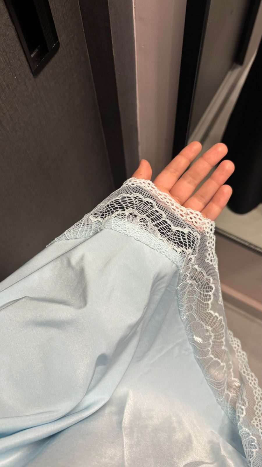 Lycra Lace Makhna - Baby Blue