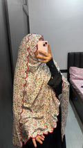 Printed Dupatta with four side Red Embroidery