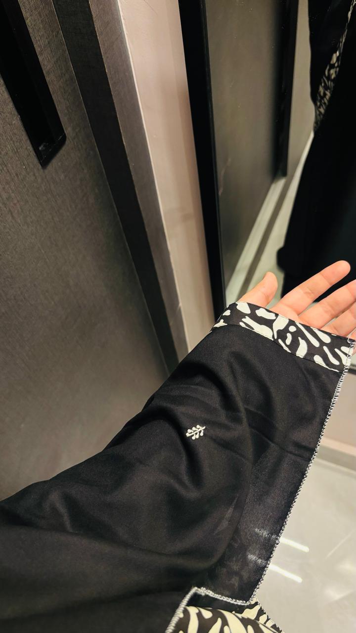 Black & White Rayon designer dupatta