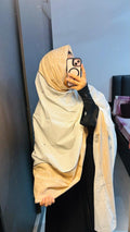 White & Beige cotton designer dupatta
