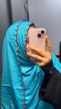 Baby Blue Dupatta with four side Embroidery